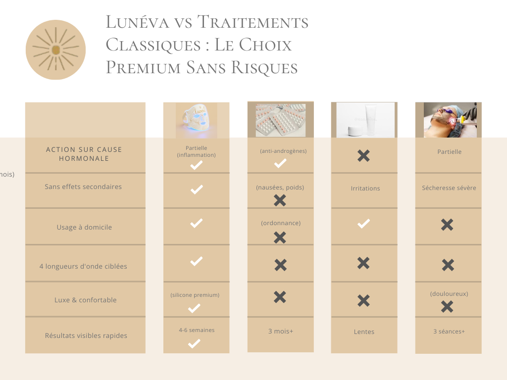 Lunéva Glow Pro – Masque LED 4 couleurs pour l'acné hormonale Lunéva