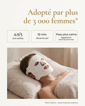 Lunéva Glow Pro — Masque LED visage premium (peau adulte : imperfections & rougeurs)