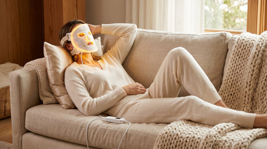 Masque LED Lunéva Glow Pro lumière jaune anti-rougeurs