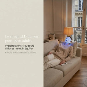 Lunéva Glow Pro — Masque LED visage premium (peau adulte : imperfections & rougeurs)