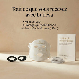 Lunéva Glow Pro — Masque LED visage premium (peau adulte : imperfections & rougeurs)