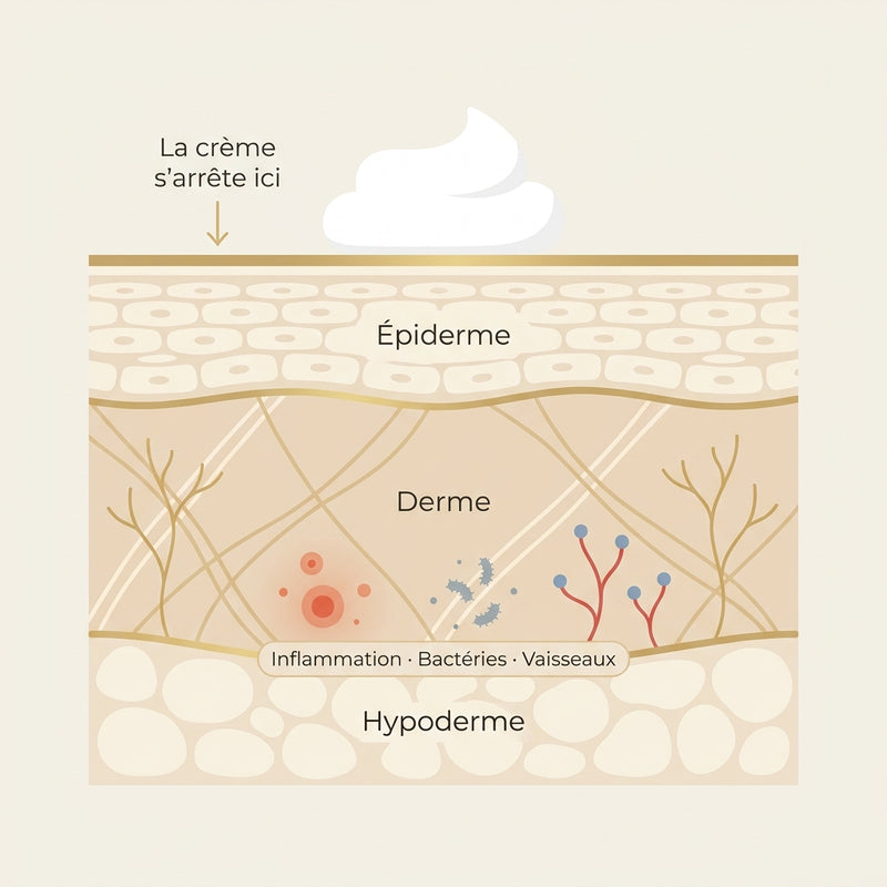 Crème bloquée épiderme